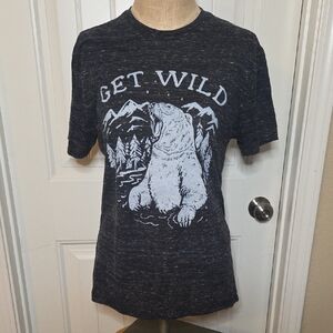 Get Wild Polar Bear Heather Gray Graphic T-Shirt